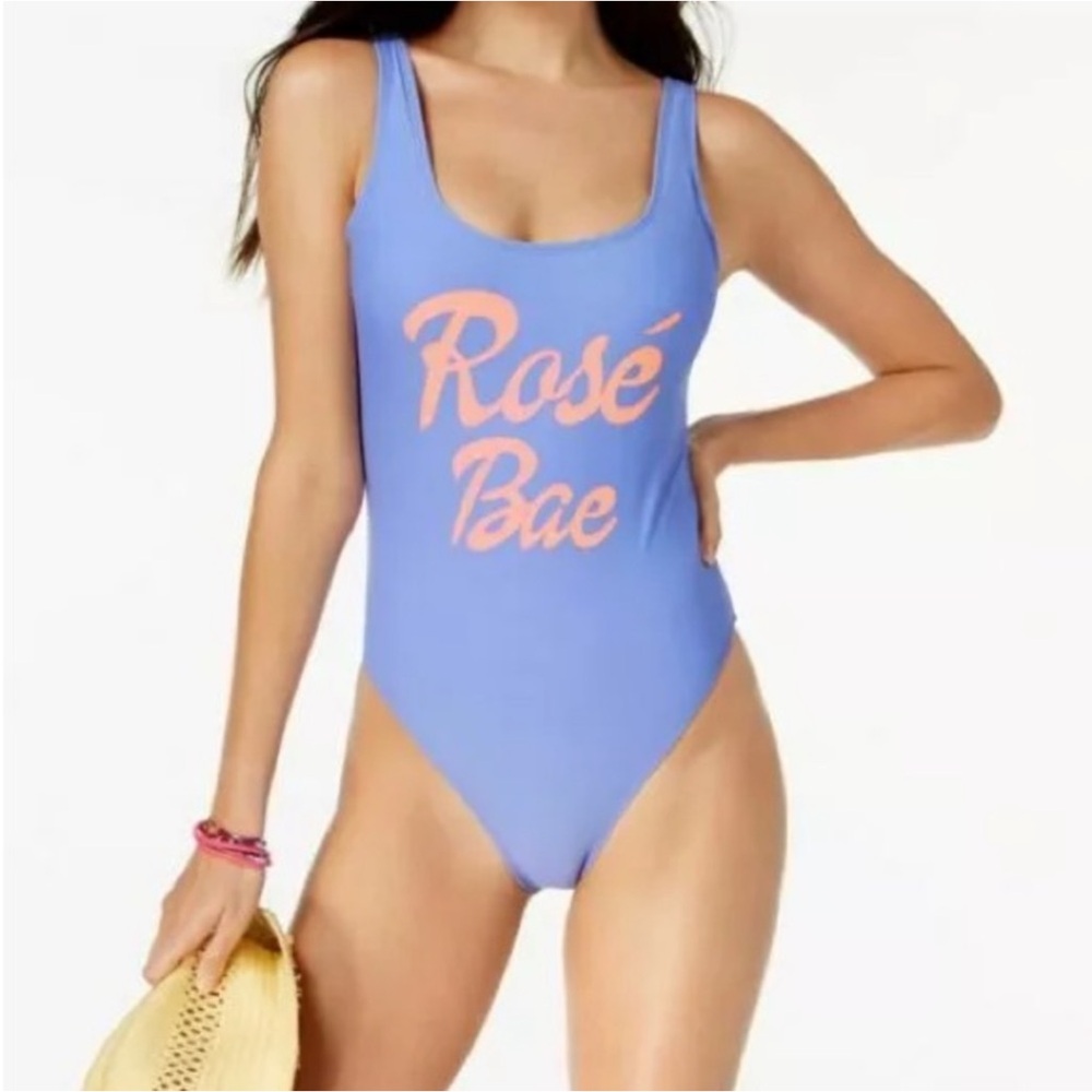 New California Waves Rosé Bae One Piece Cheeky Swimsuit Size Small